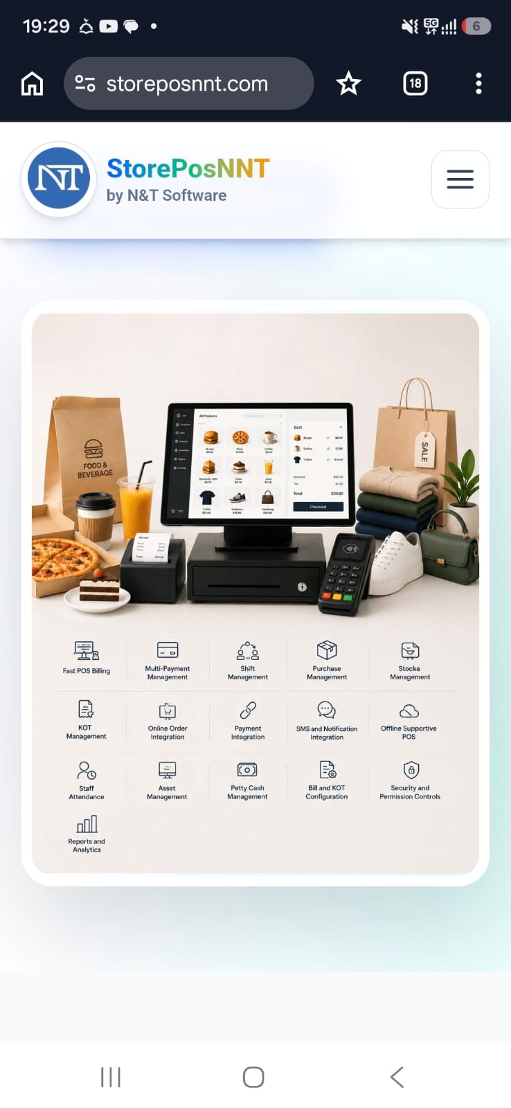 Retail POS software interface